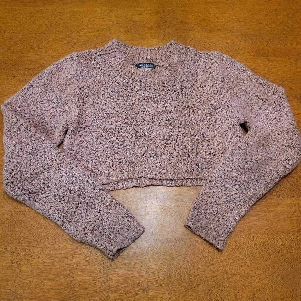 Wild Fable Pink Boucle Crop Sweater | S